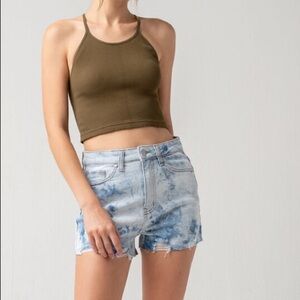 RSQ Curvy High Rise Tie Dye Denim Shorts Size 25